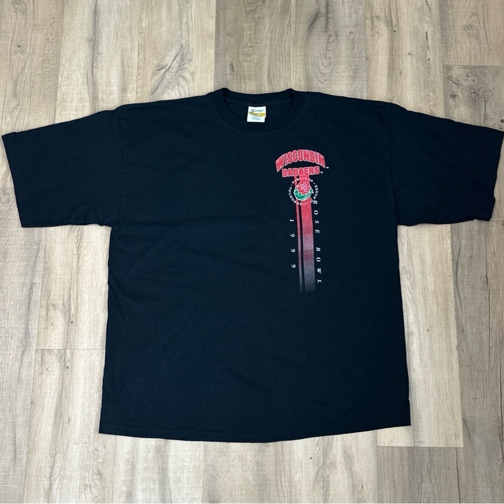Vintage 1999 Black Wisconsin Badgers UWM Rose Bowl Size XXL T-shirt